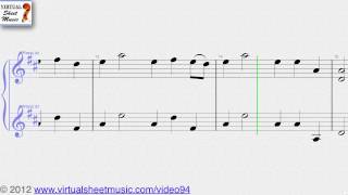 George Frideric Handels Hornpipe from Water Music piano sheet music  Video Score [upl. by Cordeelia240]