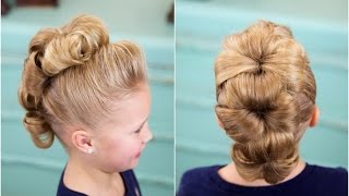 Flower Bun Hawk  Dance Hairstyles [upl. by Yreneh]