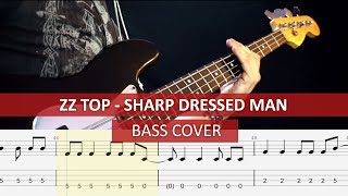 ZZ Top  Sharp dressed man  bass cover  playalong with TAB [upl. by Hoj]