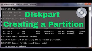 Diskpart Creating a partition [upl. by Yemiaj]