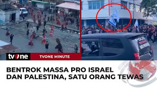 Bentrokan Pecah Antara Pendukung Palestina dan Israel di Sulawesi Utara  tvOne Minute [upl. by Ahsropal]