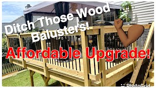 Modern Deck Railing Using These Cheap And Easy To Install Aluminum Balusters And Rail Brackets [upl. by Nevaed]