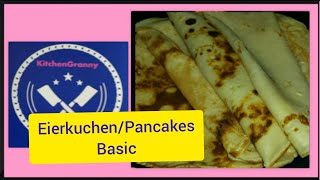 PfannkuchenEierkuchen Basis Rezept Oma Pancake Basic Recipe from Grandma wenig Zucker eng sub [upl. by Ithaman]