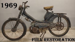 Old Moped Full Restoration Mobylette Motobecane 1969 Model  2 Stroke [upl. by Nodnas582]