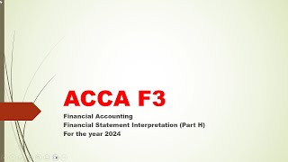 ACCA F3 Financial Statement Interpretation Ratios [upl. by Aihsenrad949]