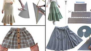 🤩5 of the most beautiful skirt designs with cutting and sewing [upl. by Ati]