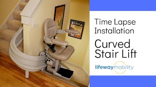 Curved Stair Lift Installation Time Lapse  Lifeway Mobility [upl. by Kcirederf950]