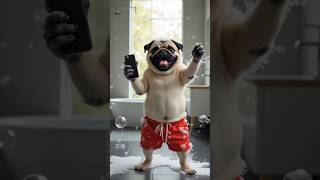 Pugsingingintheshowerbelike🤣😂pugmemesshorts [upl. by Anirbak]