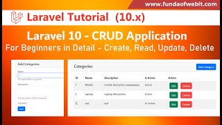 Laravel 10  CRUD Operation Tutorial for beginners step by step  Complete Laravel 10 CRUD [upl. by Salisbury]