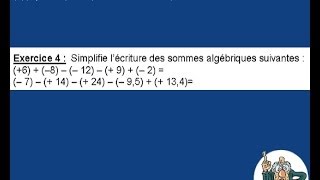 addition et soustraction de nombres relatifs 4 5ème [upl. by Medea991]