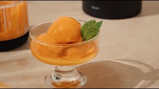 Making Peach Sorbet in a Blender  Blending with the Beast [upl. by Akym]