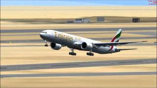 FSX FLIGHT  Emirates Boeing 777300ER Flight From Dubai To Colombo [upl. by Aerdnna417]