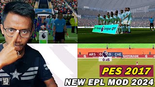 PES 2017 NEW EPL MOD 20232024 Scoreboard Gate Trophy and many more  PES 2017 PC GAMEPLAY [upl. by Haya]