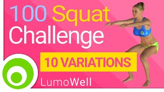 Squat challenge workout 100 Squats a day to tone legs and lift butt [upl. by Chadwick]