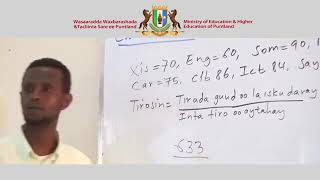 Fasalka 8aad Xisaab Somali Version Chapter 4 Lesson 1 [upl. by Nordine659]