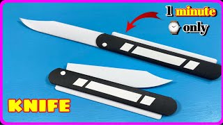 How to Make a Paper Folding Knife  How to make a folding knife with paper paperknife mhcrafting [upl. by Farver750]