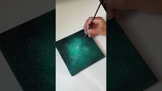 Simple gouache painting for beginnersGalaxy drawing lesson just draw with a dish sponge [upl. by Ayatnwahs]