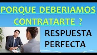 PORQUE DEBERIAMOS CONTRATARTE COMO RESPONDER  PORQUE DEBERIAMOS CONTRATARTE RESPUESTA [upl. by Seyah]