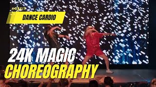 Dance Fitness Choreography  quot24K Magicquot by Bruno Mars  Athome cardio workout  Fitness concert [upl. by Aracot]