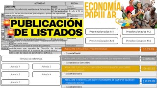 🔴Ya Salieron los listados y fechas de preseleccionados economía Popular emprendimientos [upl. by Yesnikcm]