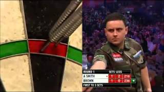 PDC World Darts Championship 2014  First Round  A Smith VS Brown [upl. by Norrahc]