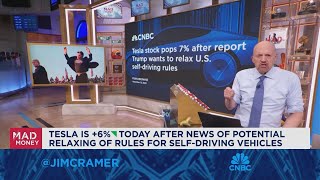 Jim Cramer on what he thinks is a bad reason to own Tesla [upl. by Riva326]