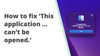 How to fix This application cant be opened error on Mac [upl. by Hopfinger]