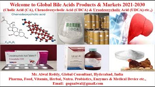 Bile Acids Cholic Acid CA Chenodeoxycholic Acid CDCA Ursodeoxycholic Acid UDCA Products Markets 2021 [upl. by Clymer]