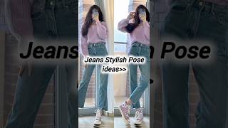 Jeans 👖 Stylish Pose ideas 💡💕for womenfashion ytshort dress jeans poses girls trend [upl. by Narag]