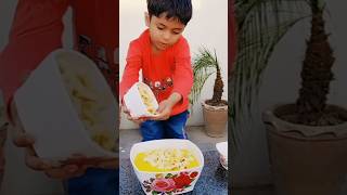 Fruit Custard Trifle Recipe By 4 year Old Little Chef Wali  Super Creamy iftar Special Custard [upl. by Missi]