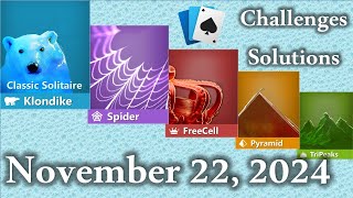 Microsoft Solitaire Collection November 22 2024 [upl. by Aiykan]