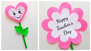 Easy Beautiful Teachers day Card  Teachers day greeting card  DIY handmade Teachers Day card [upl. by Ithaman]