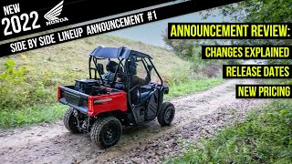 New 2022 Honda Pioneer Side by Side Model Lineup Announcement Review Changes Explained  UTV  SxS [upl. by Constantino]