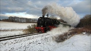 Winterspektakel mit 03 1010 und 95 027 im Harz am 01122012 HD [upl. by Llednov]