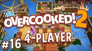 Overcooked 2  16  SKY BURGERS 4 Player Gameplay [upl. by Akirret]