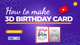 3D Flip Birthday Card Using HTML CSS  TianDev [upl. by Adriene863]