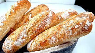 No Knead Mini Baguettes  Easy Baguette Recipe [upl. by Beryl]