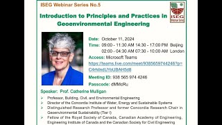 ISEG Webinar Series Catherine Mulligan Concordia University Canada  Webinar 5 Part One [upl. by Anjanette]