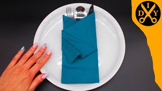 Silverware pouch napkin folding DIY [upl. by Gudren]