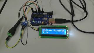 How to use voltage sensor module on Arduino UNO with LCD module [upl. by Ahsinot]