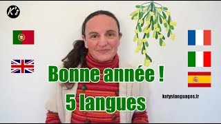 Vœux de bonne année en 5 langues  Français  Espagnol  Anglais  Portugais  Italien [upl. by Duval]