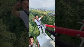 Kasko biswas garnu aba travel bungeejumpinginnepal bungee bunjeejumping fly nepali [upl. by Eelame]