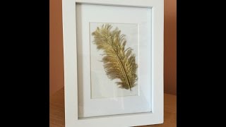 Gold Feather picture frame DIY Tutorial [upl. by Lletnwahs]