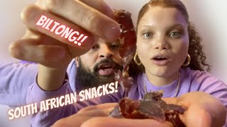 Americans first time trying South African Biltong [upl. by Oberstone]