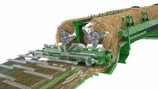 John Deere X9 Combine how it works animation [upl. by Yrollam]