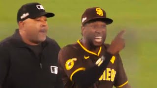 Baseball Thrown at Jurickson Profar by Dodgers Fan Game Delayed  Dodgers Padres 2024 MLB Highlights [upl. by Rizzo605]