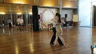 Cours de milonga  Vaggelis Hatzopoulos amp Marianna Koutandou ❤❤  Auroville Holi Tango Festival 2018 [upl. by Cowan159]