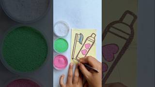 Brush and Paste 🦷 sandpainting art drawing coloring paste brush colorfull [upl. by Annahoj86]