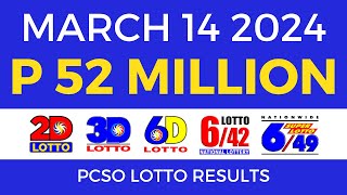 Lotto Result March 14 2024 PCSO [upl. by Bromley]