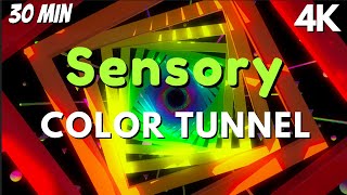 Sensory Music for Autism Rainbow Sensory Tunnel Radiate Happiness with Colorful Visuals [upl. by Negem]